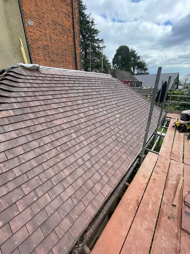 After: Battens to new tiles
