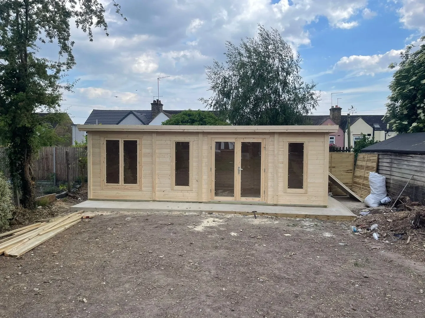 After: Groundwork to garden room