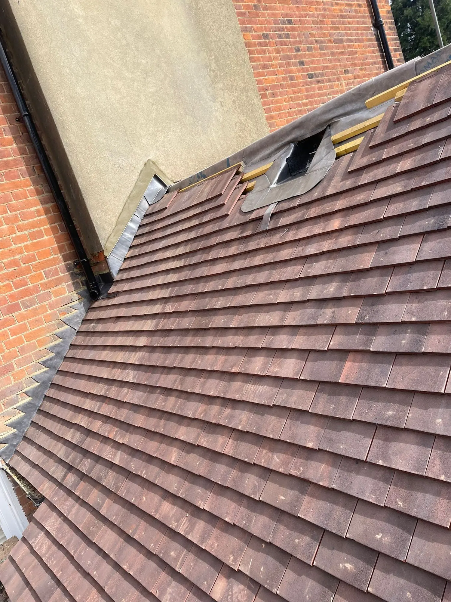 Clay tiles beside a dormer
