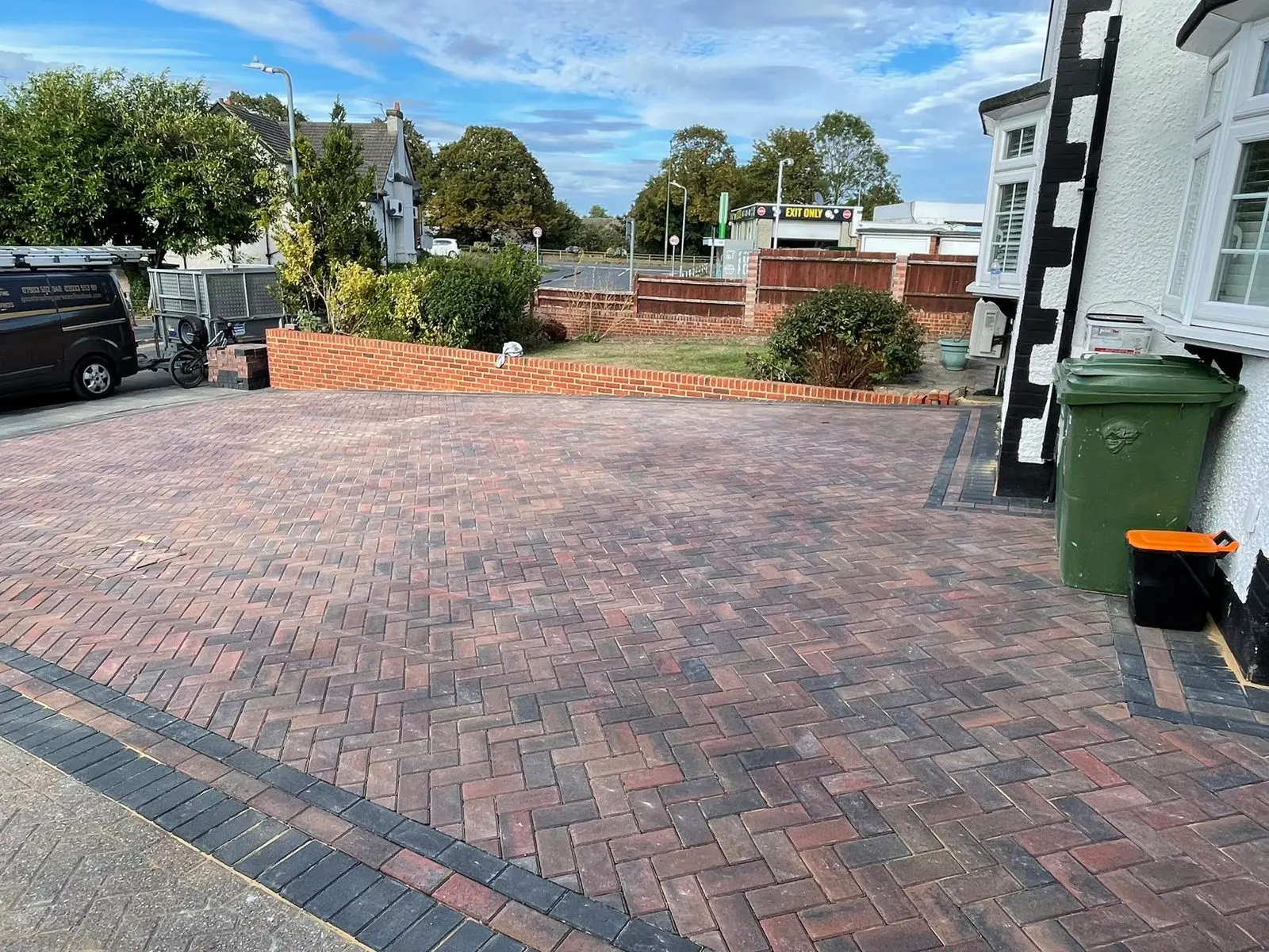 Finished block paved driveway