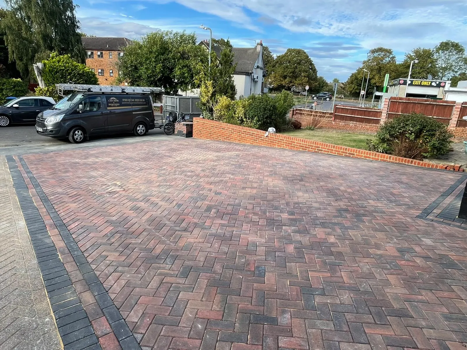 Finished block paved driveway