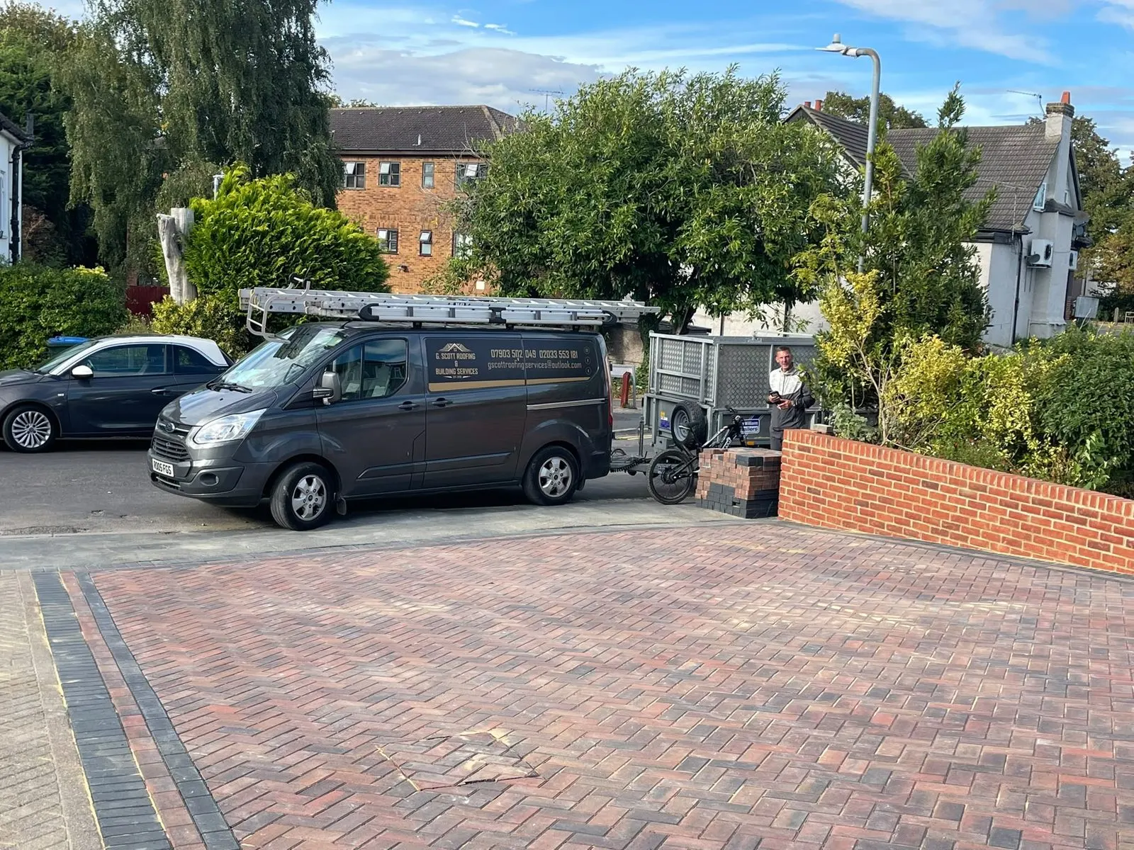 Finished block paved driveway with a contrasting border