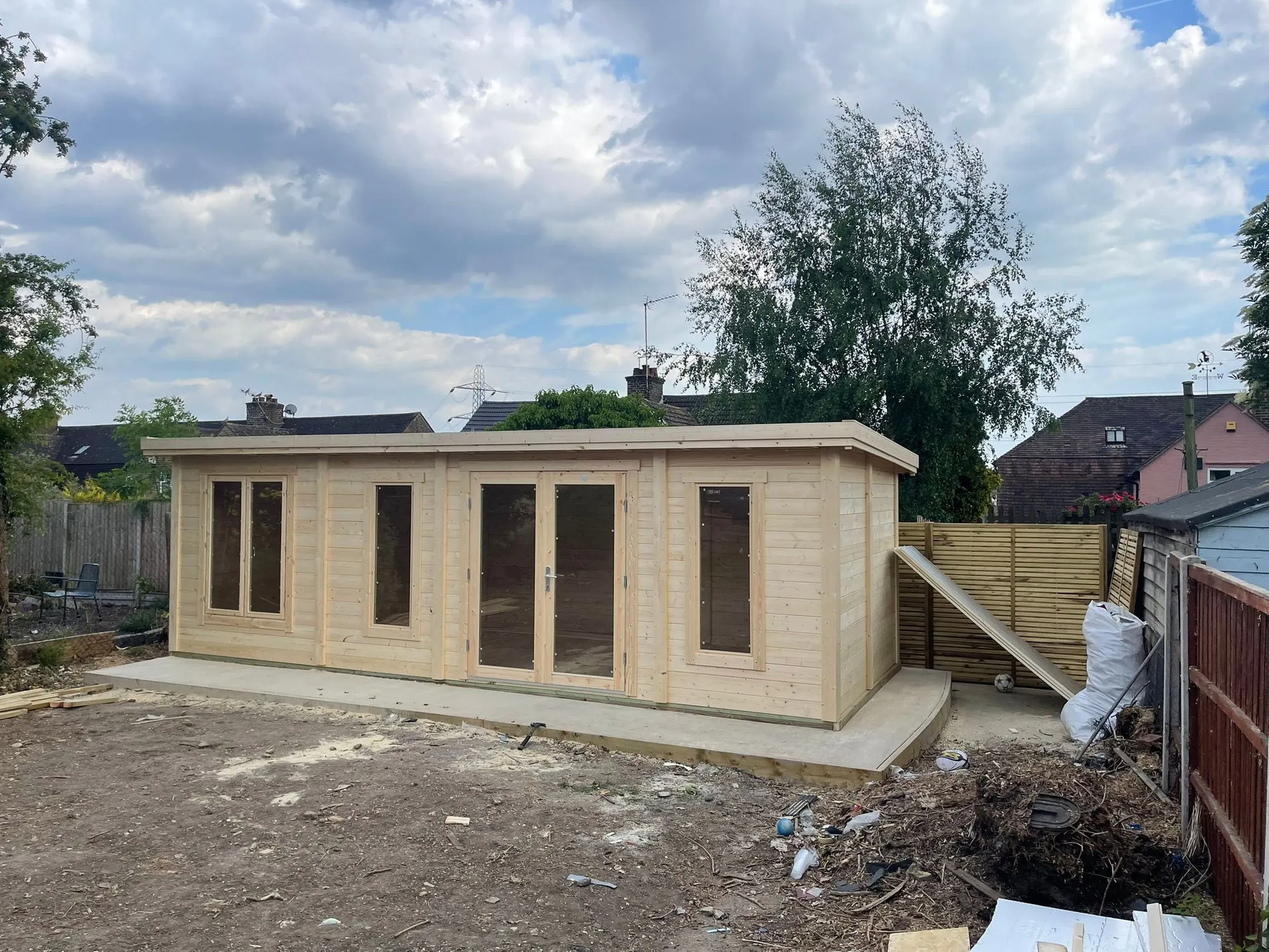 Finished timber garden room