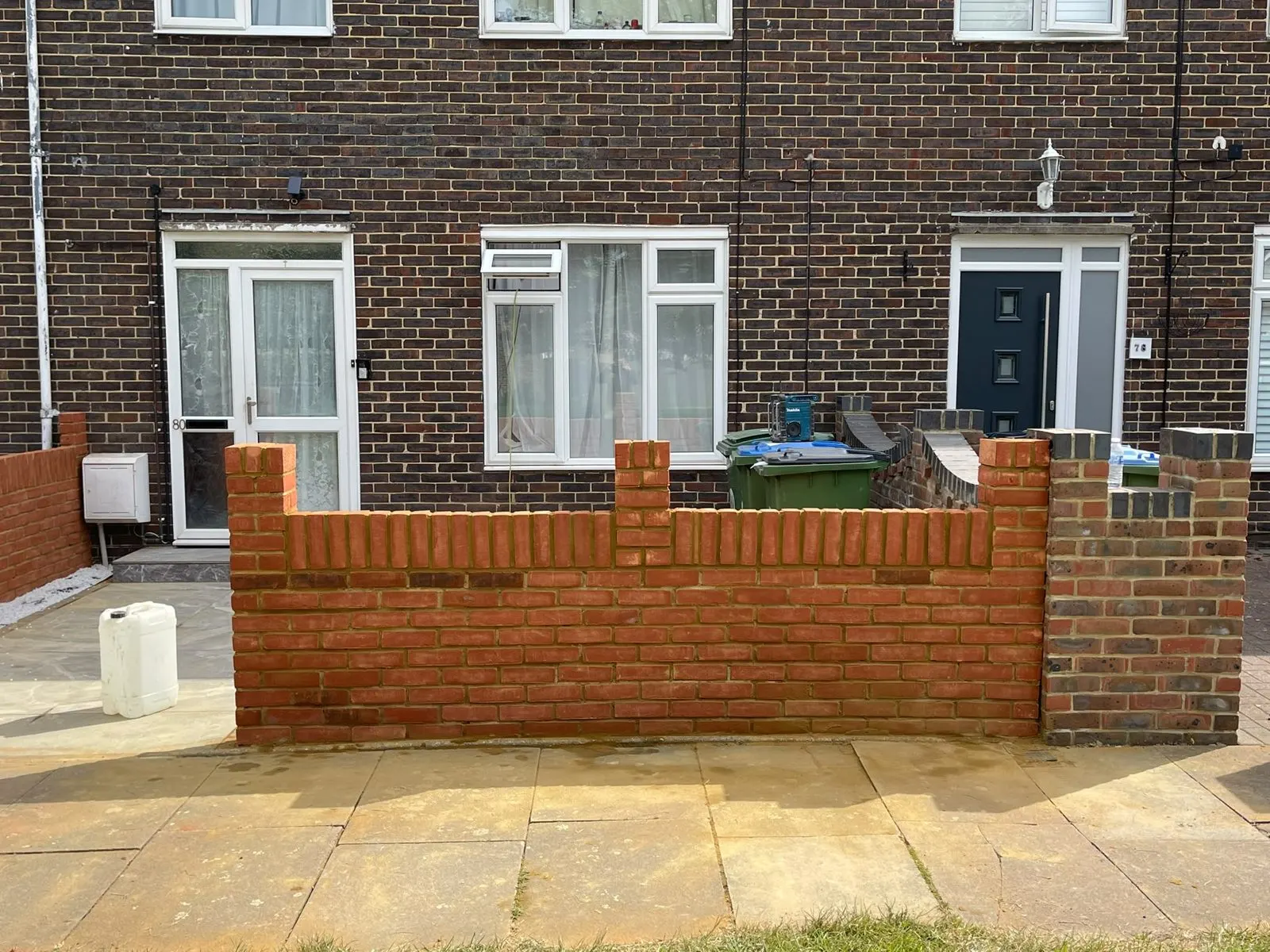 New brick garden wall