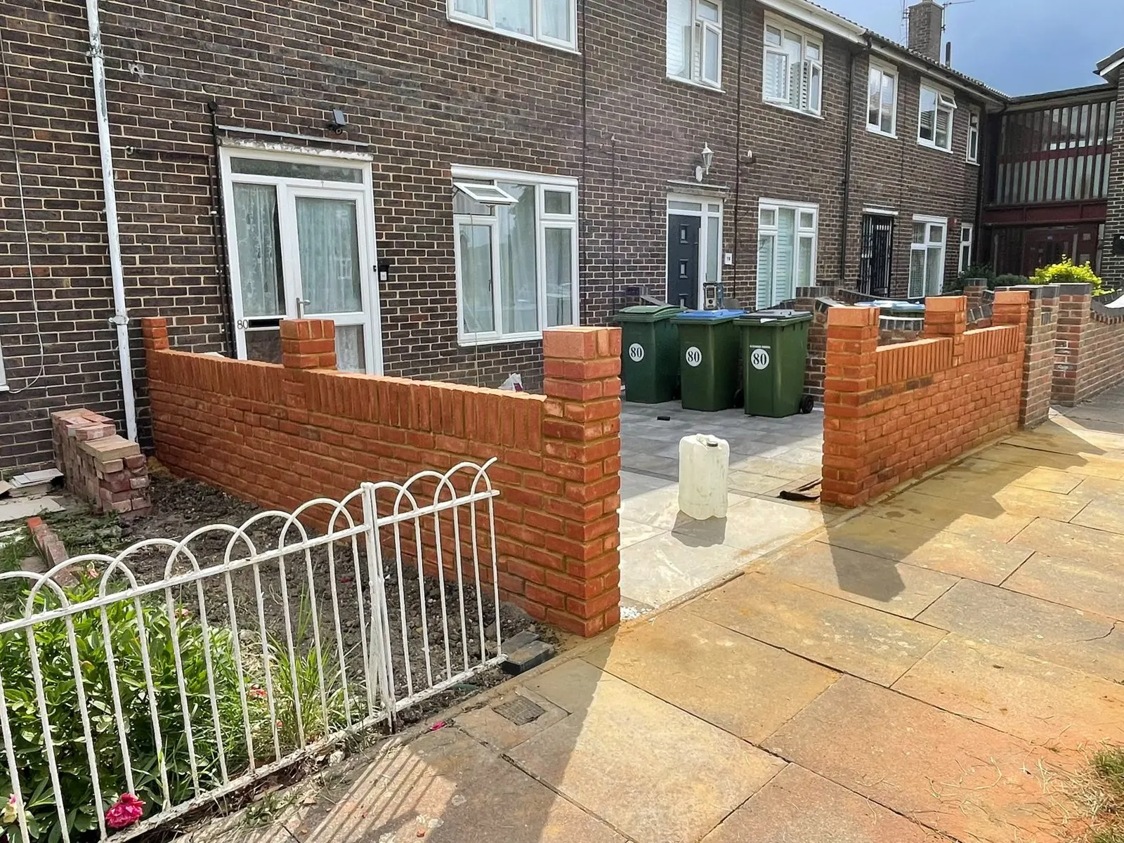 New brick garden wall