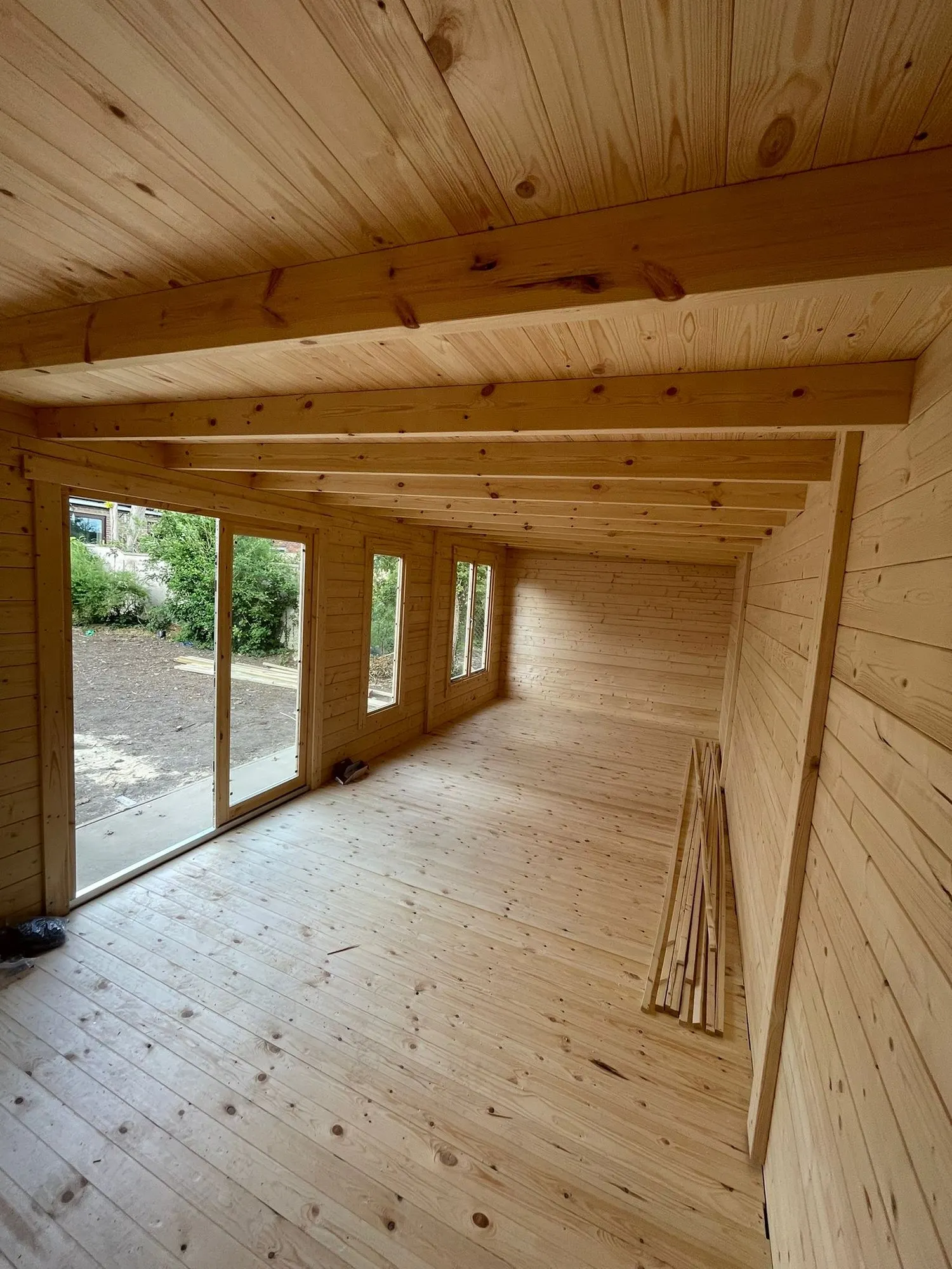 Inside the timber garden room