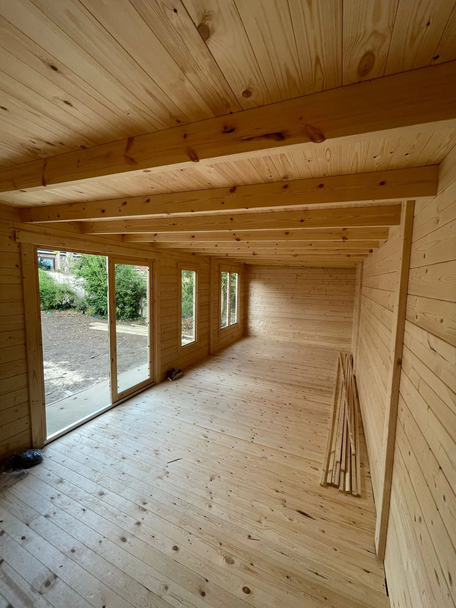 Inside the timber garden room