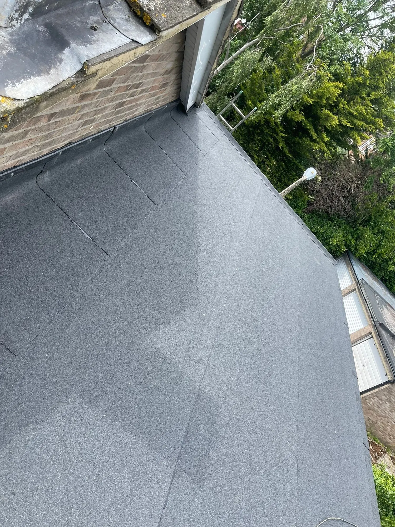 New flat roof covering