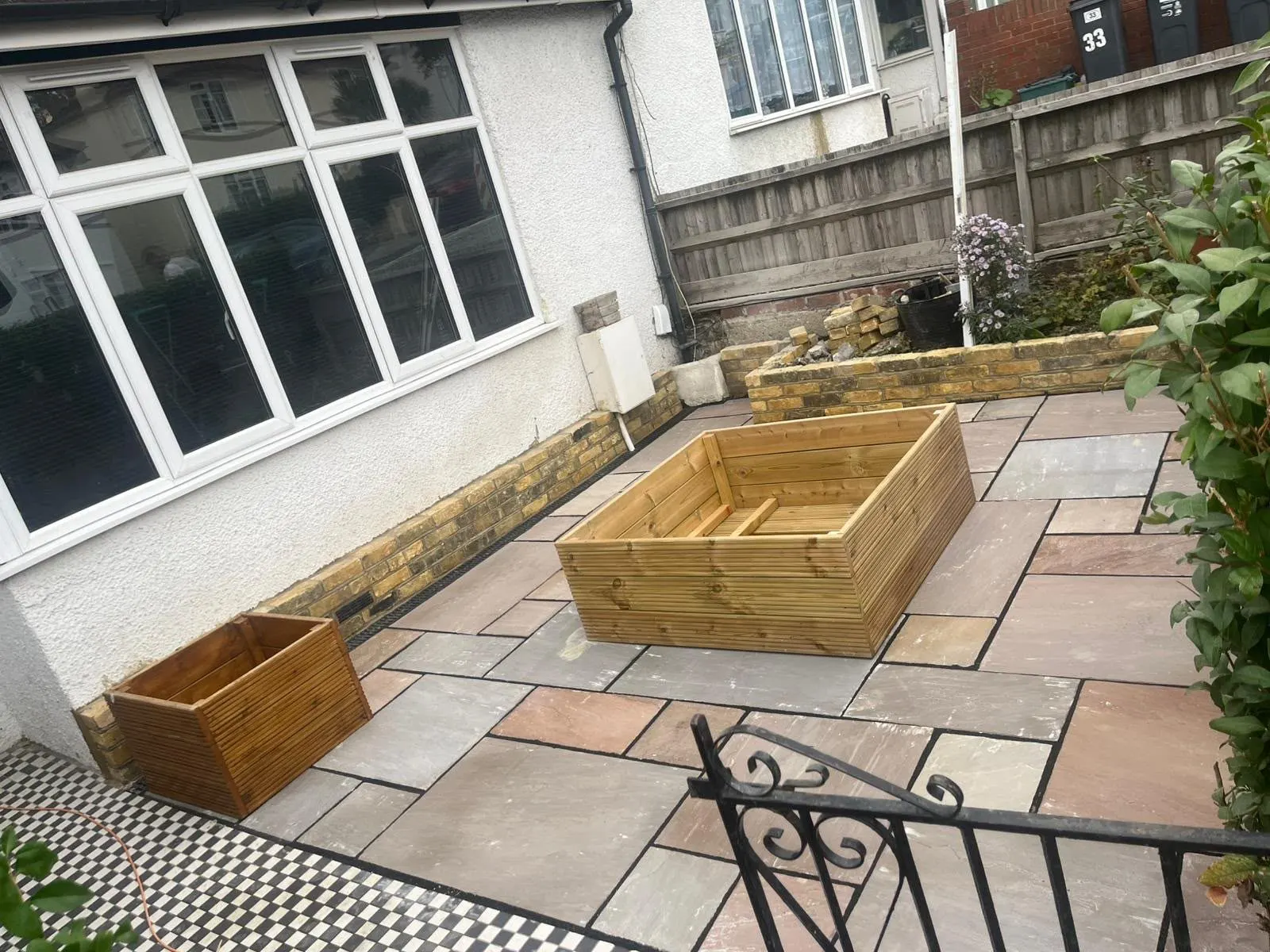 Porcelain paving patio, G Scott Roofing, roofers and builders covering Tonbridge