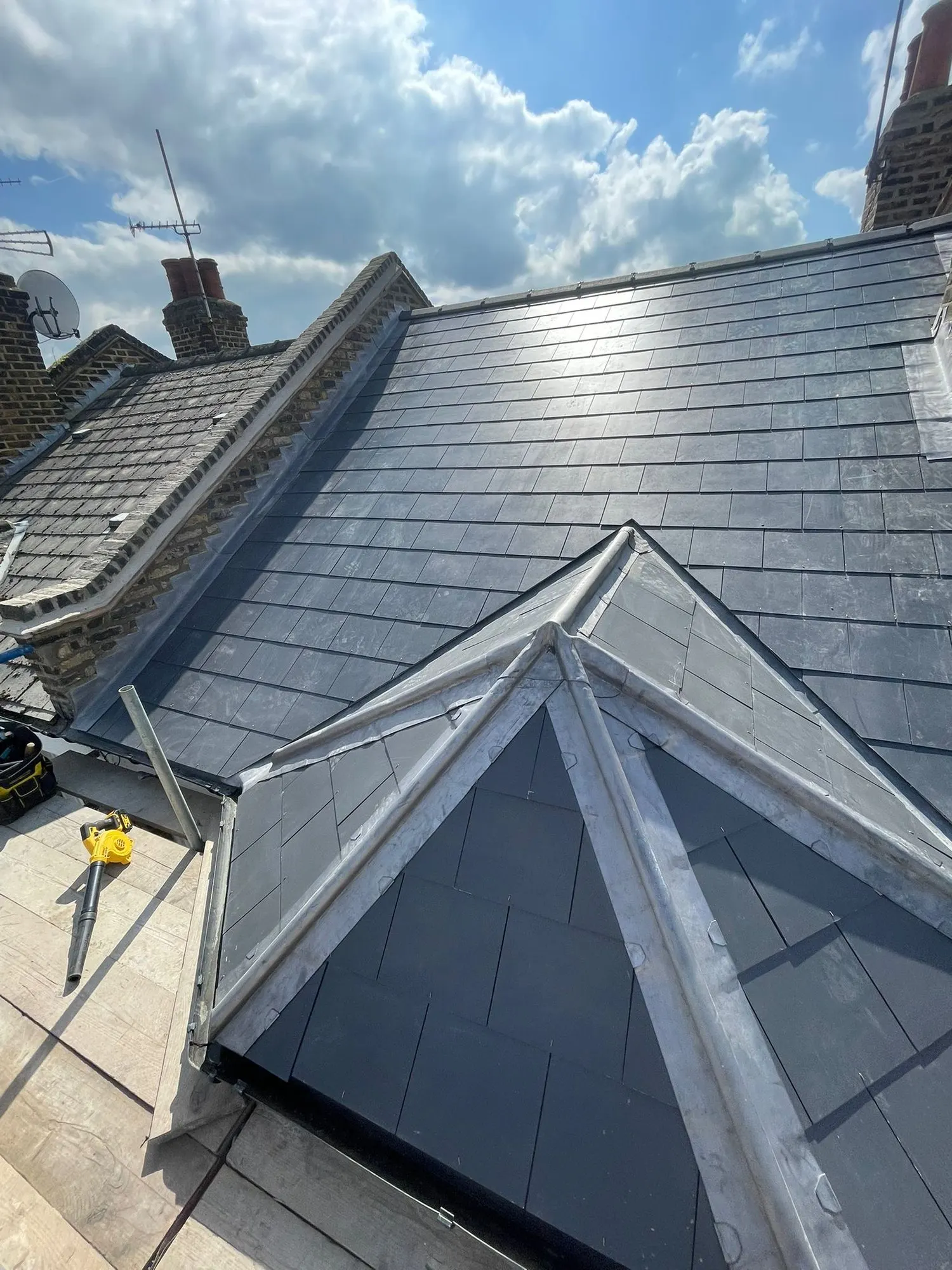 Slate roof with a lantern rooflight