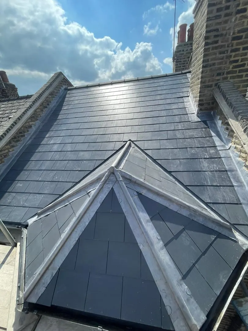 Slate roof with a lantern rooflight